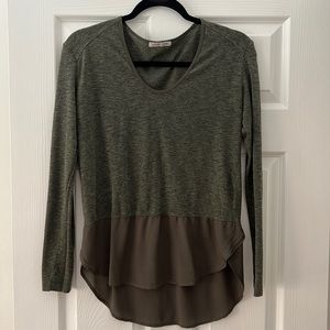 Zara Olive Green Long Sleeve Shirt Size Medium